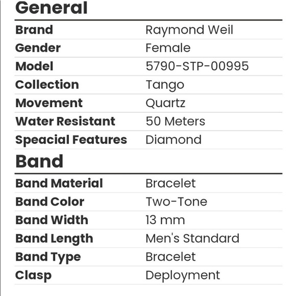 Raymond Weil women’s 5790-STO-00995 Tango Diamond two-tone stainless steel watch - Picture 6 of 7